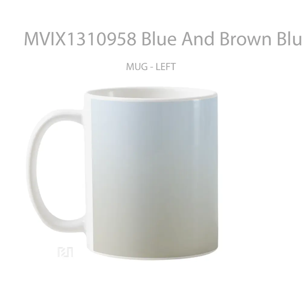 Mug Blue And Brown Blur Gradient Gelas Keramik Unik - All-side / Desain