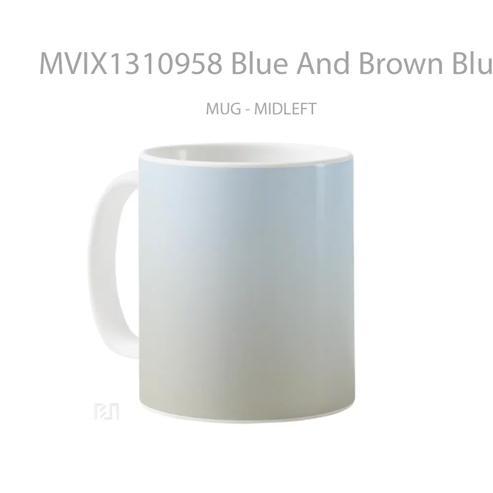 Mug Blue And Brown Blur Gradient Gelas Keramik Unik - All-side / Desain