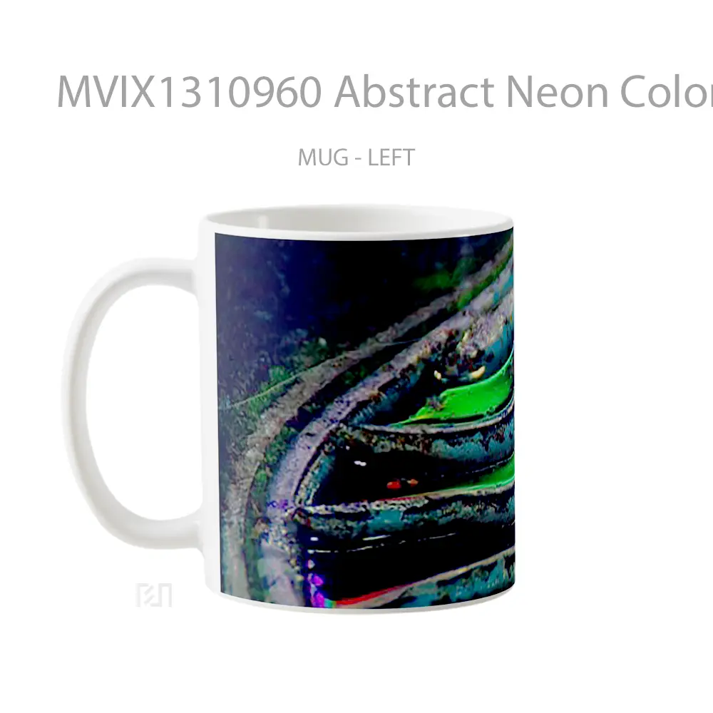 Mug Abstract Neon Colors Gelas Seni Modern - All-side / Desain