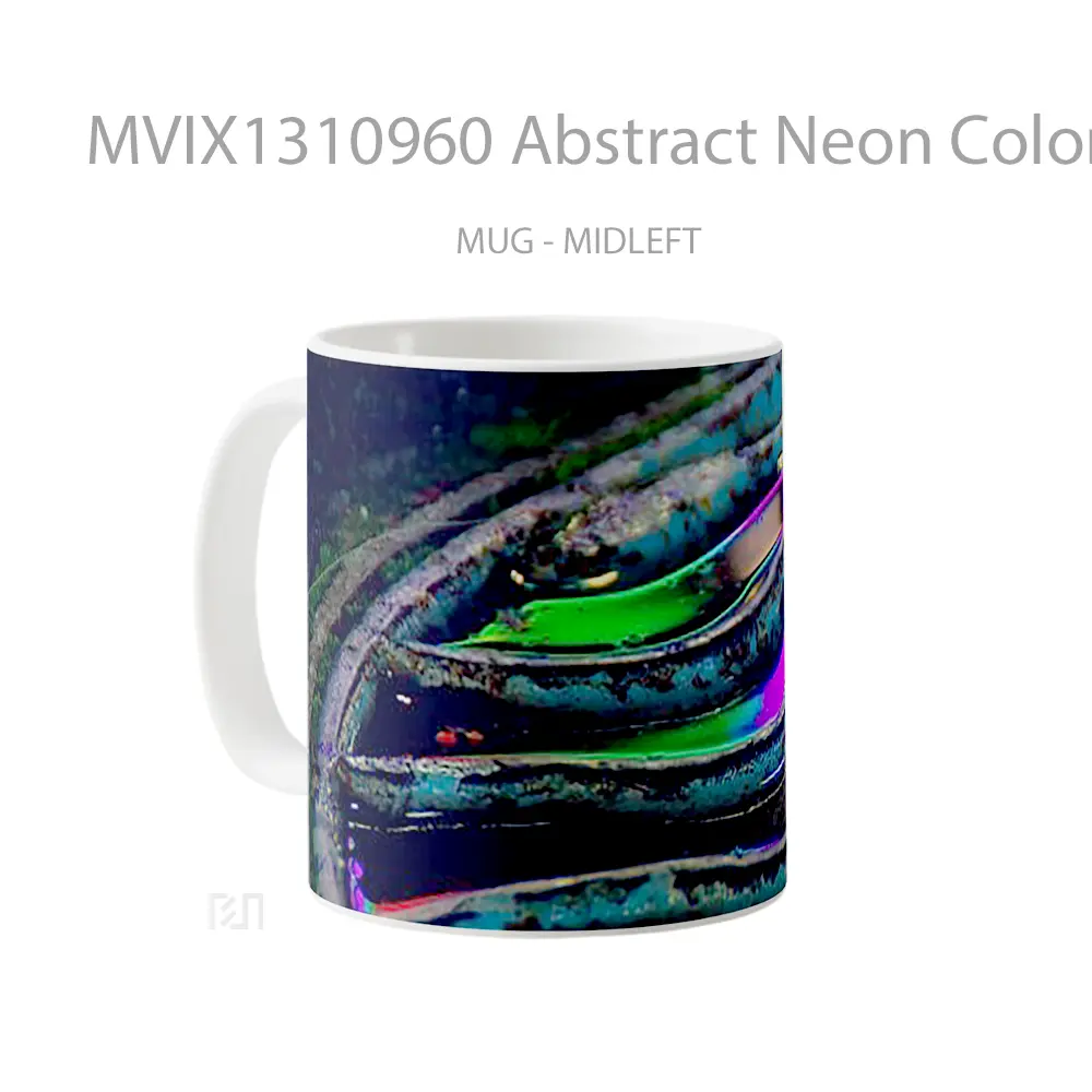 Mug Abstract Neon Colors Gelas Seni Modern - All-side / Desain