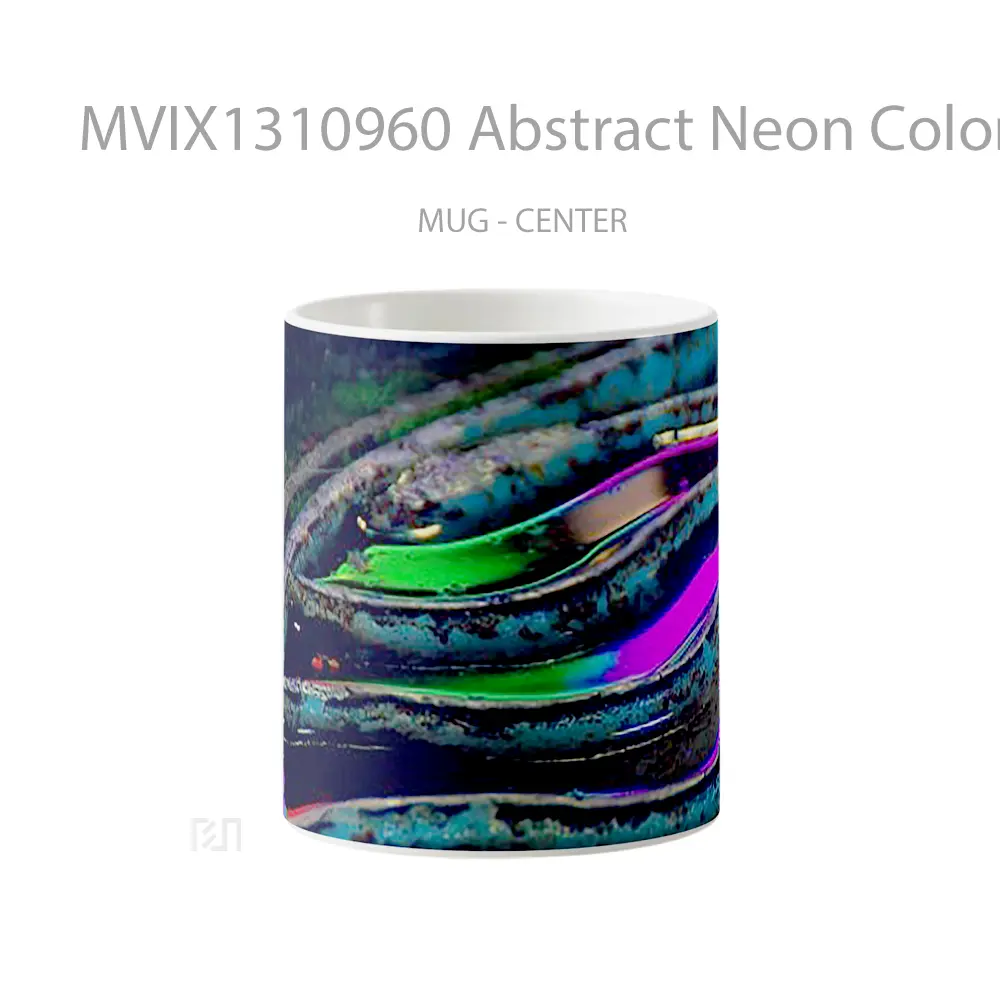 Mug Abstract Neon Colors Gelas Seni Modern