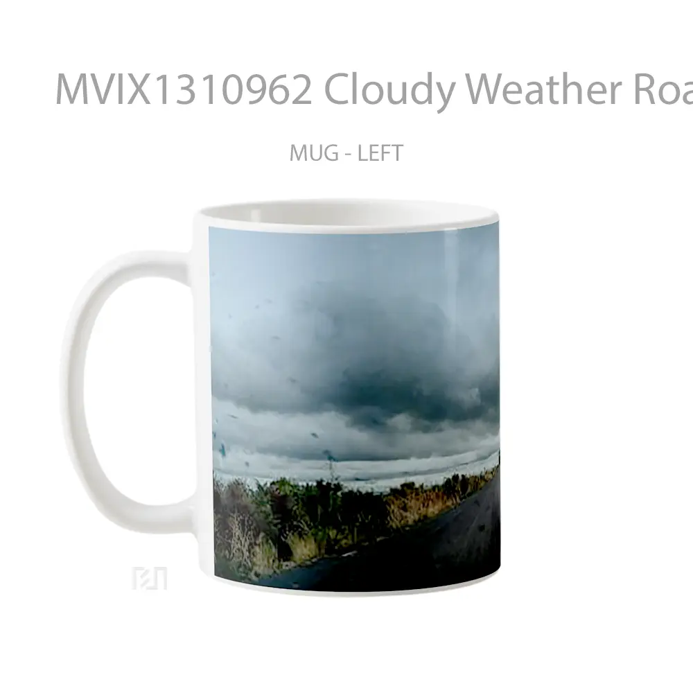 Mug Cloudy Weather Road Gelas Keramik Unik - All-side / Desain