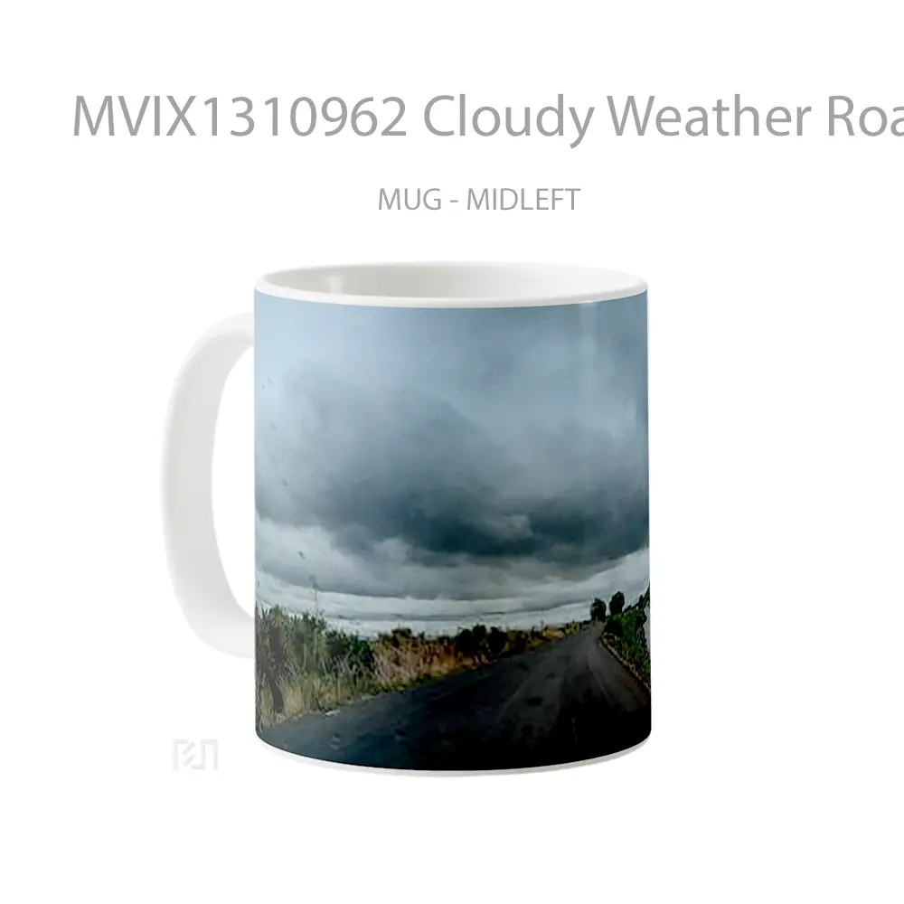 Mug Cloudy Weather Road Gelas Keramik Unik - All-side / Desain