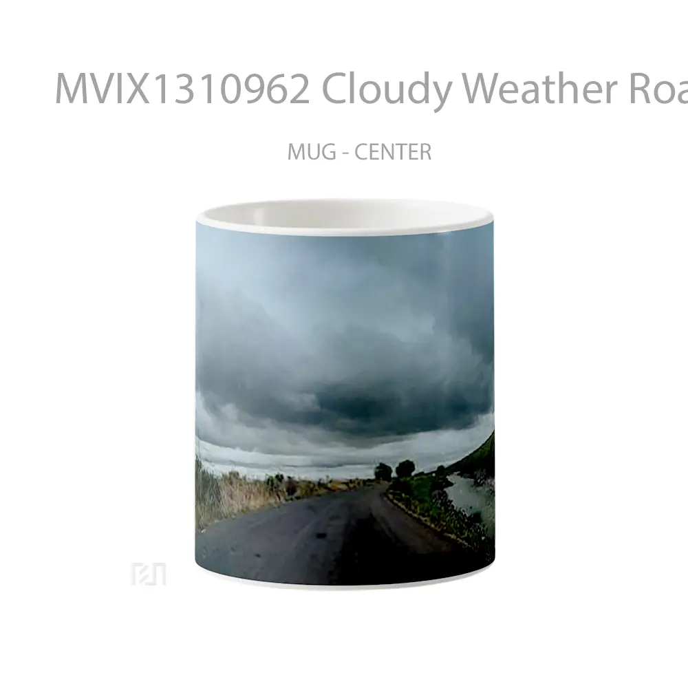 Mug Cloudy Weather Road Gelas Keramik Unik