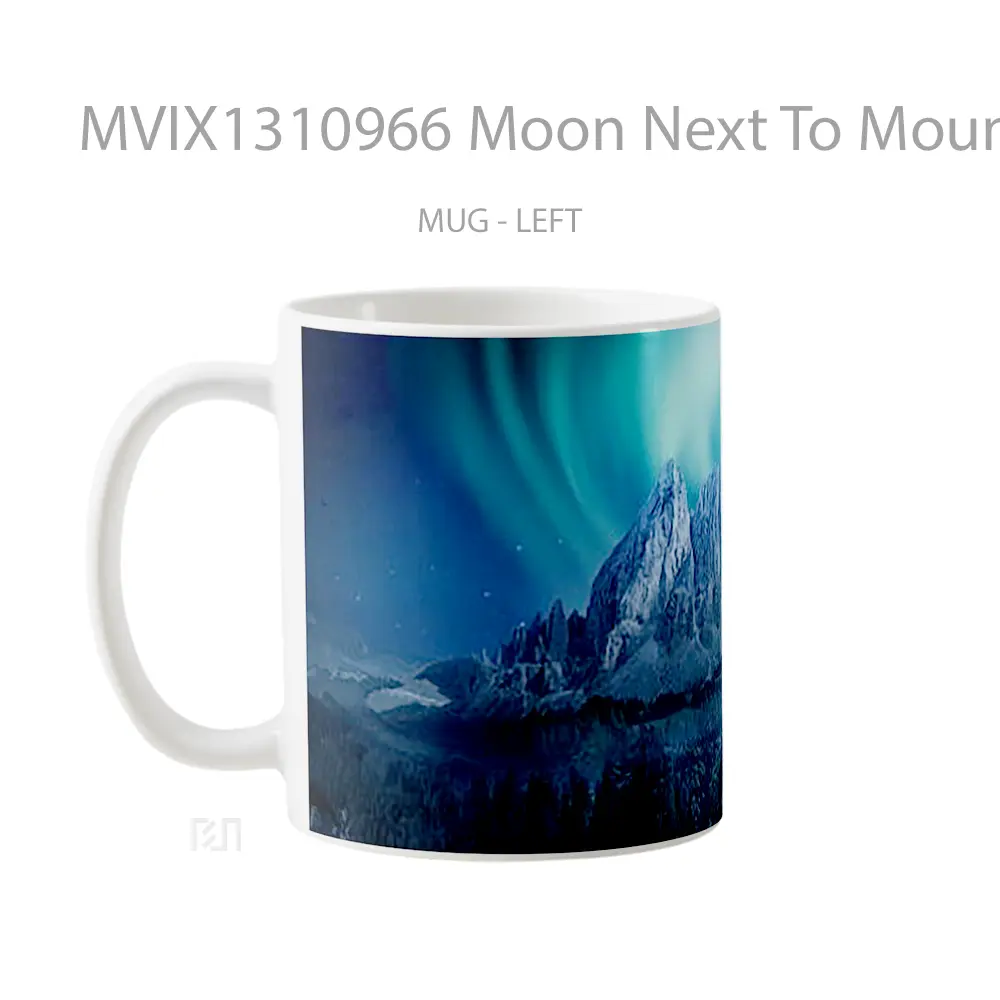 Mug Moon Next To Mountain Gelas Pemandangan Alam - All-side / Desain