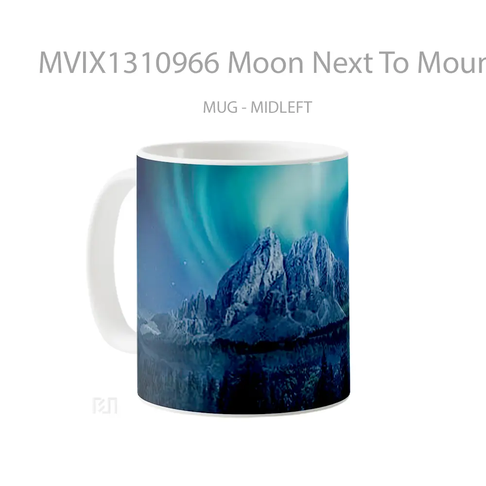 Mug Moon Next To Mountain Gelas Pemandangan Alam - All-side / Desain