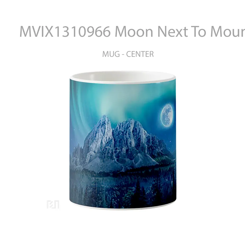 Mug Keramik Premium SNI - Mug Moon Next To Mountain Gelas Pemandangan Alam