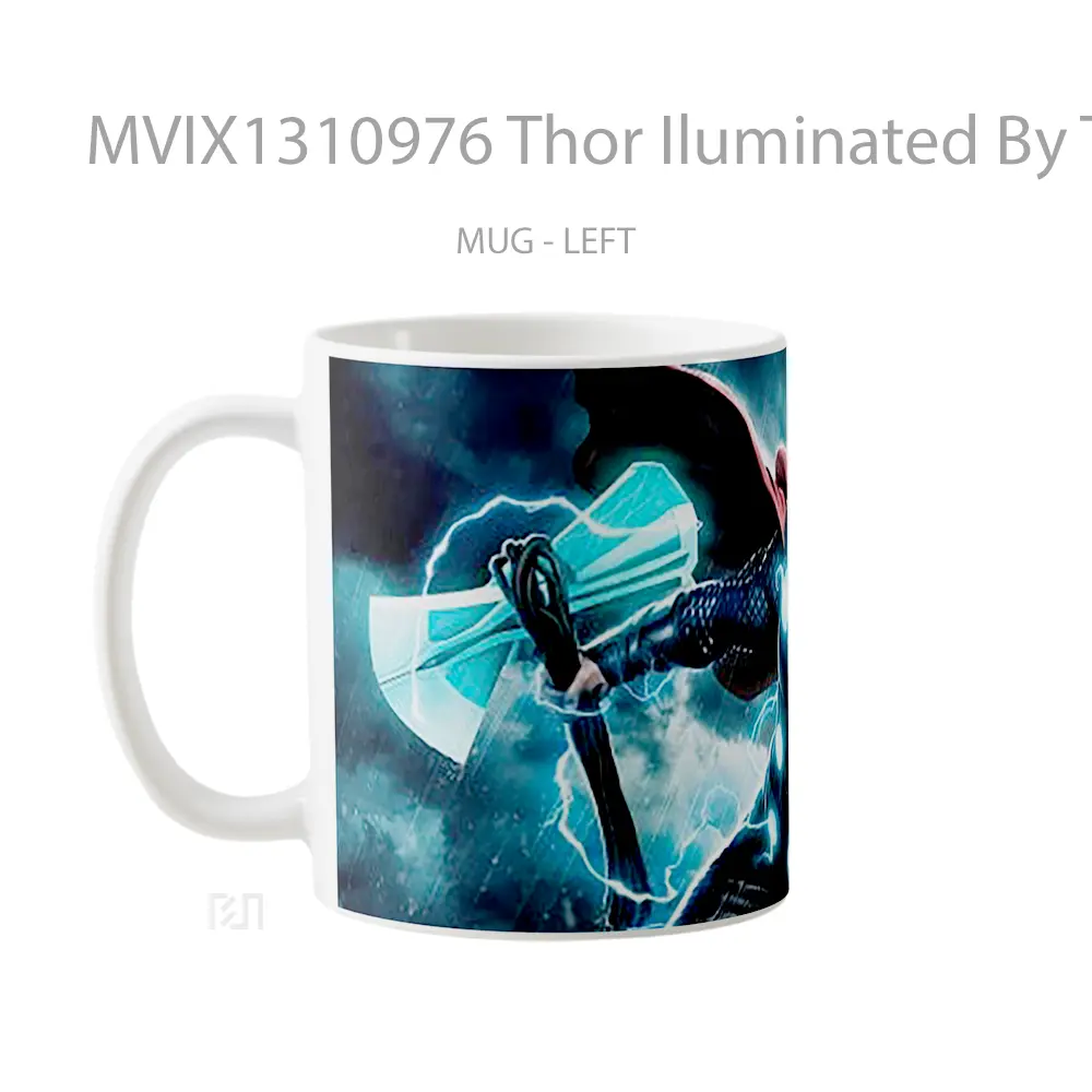 Mug Thor Iluminated By Thunder Gelas Superhero - All-side / Desain
