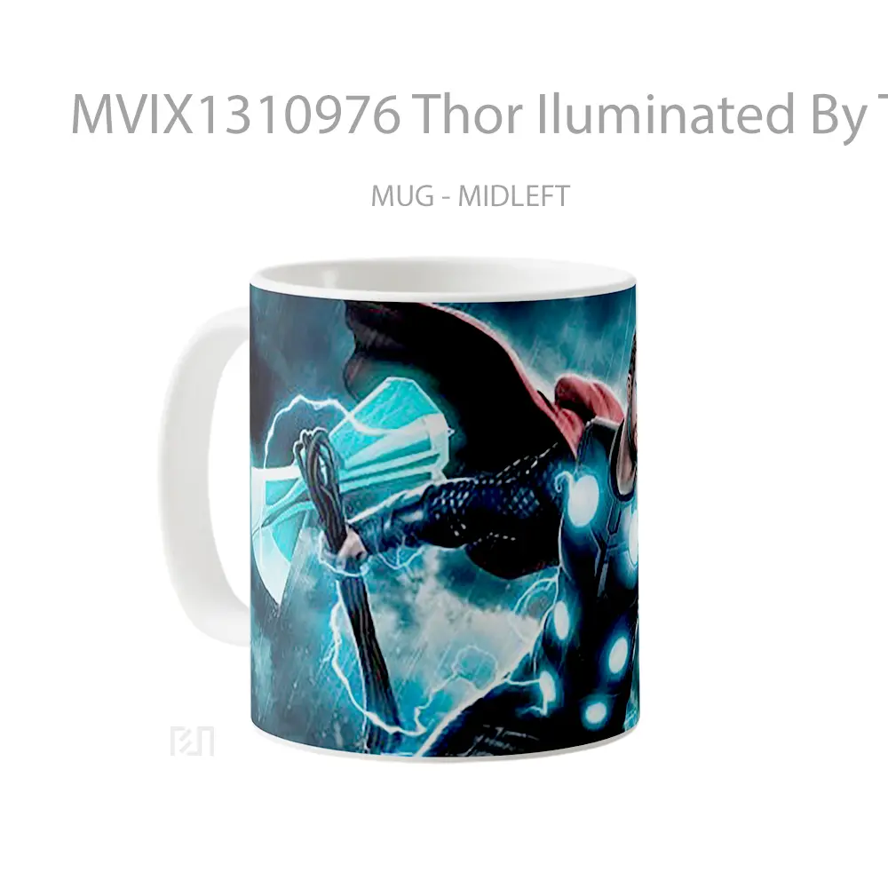 Mug Thor Iluminated By Thunder Gelas Superhero - All-side / Desain