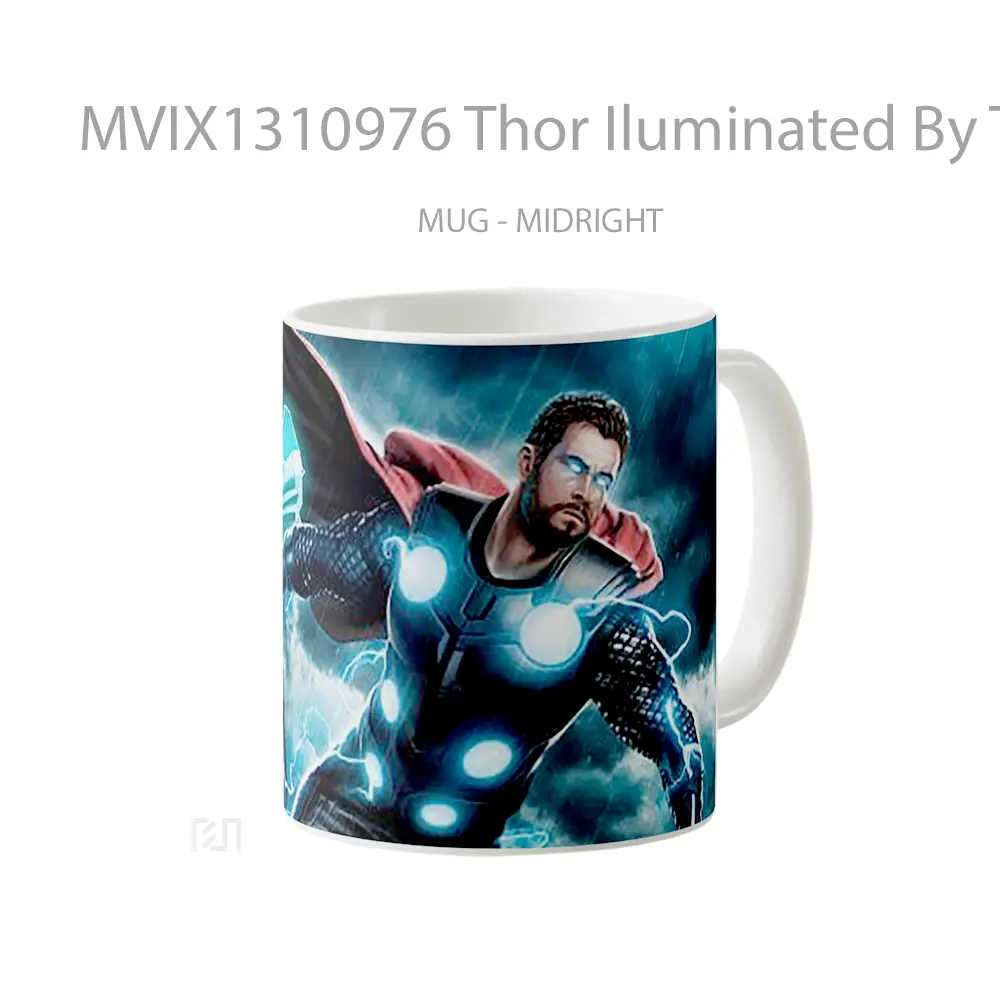 Mug Thor Iluminated By Thunder Gelas Superhero - All-side / Desain