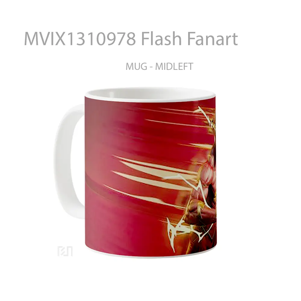 Mug Flash Fanart Gelas Superhero - All-side / Desain