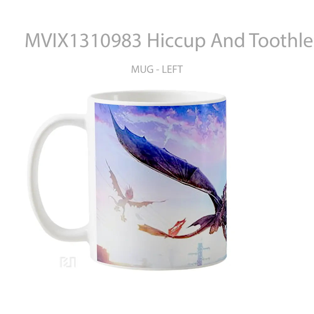 Mug Hiccup And Toothless Gelas Keramik Unik - All-side / Desain