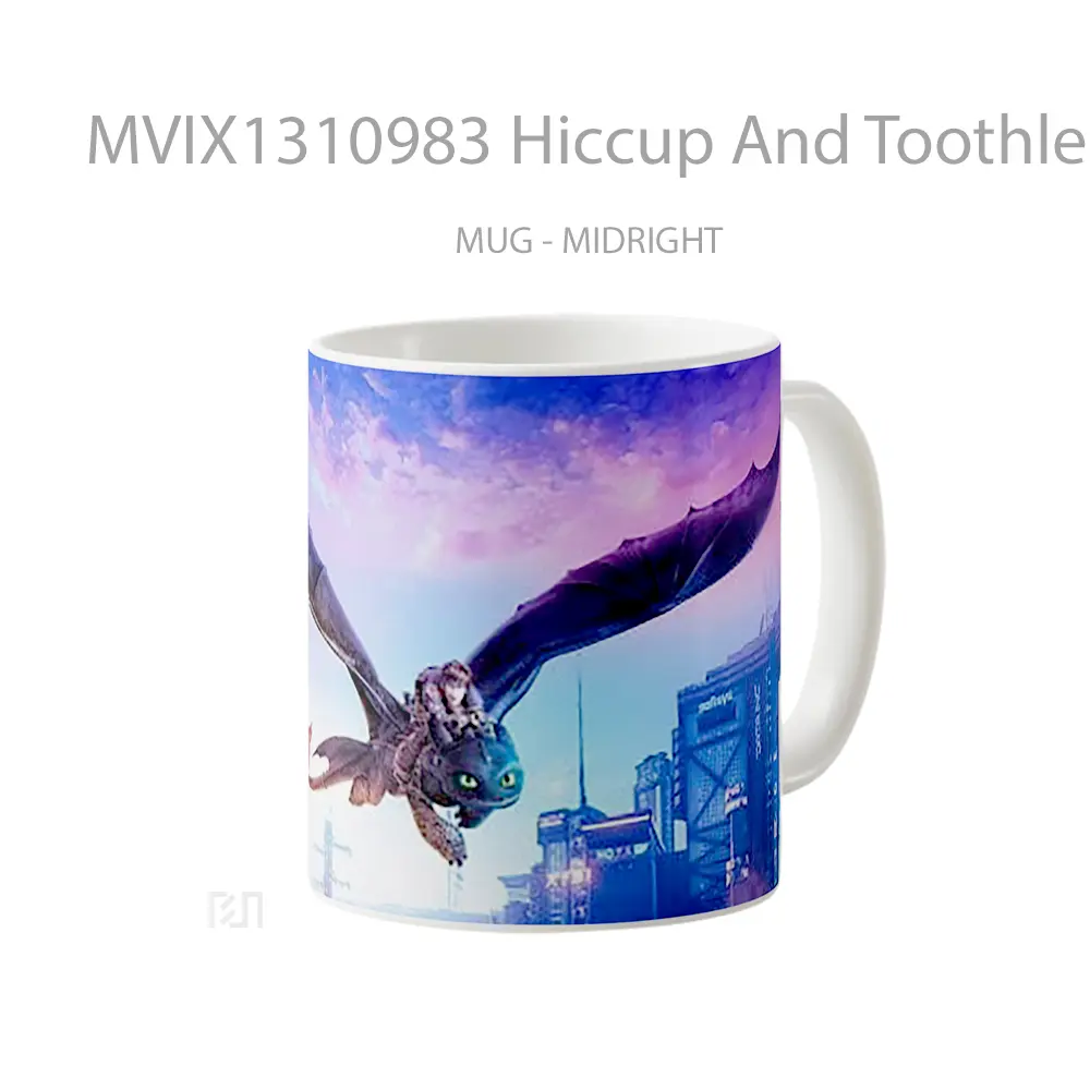 Mug Hiccup And Toothless Gelas Keramik Unik - All-side / Desain