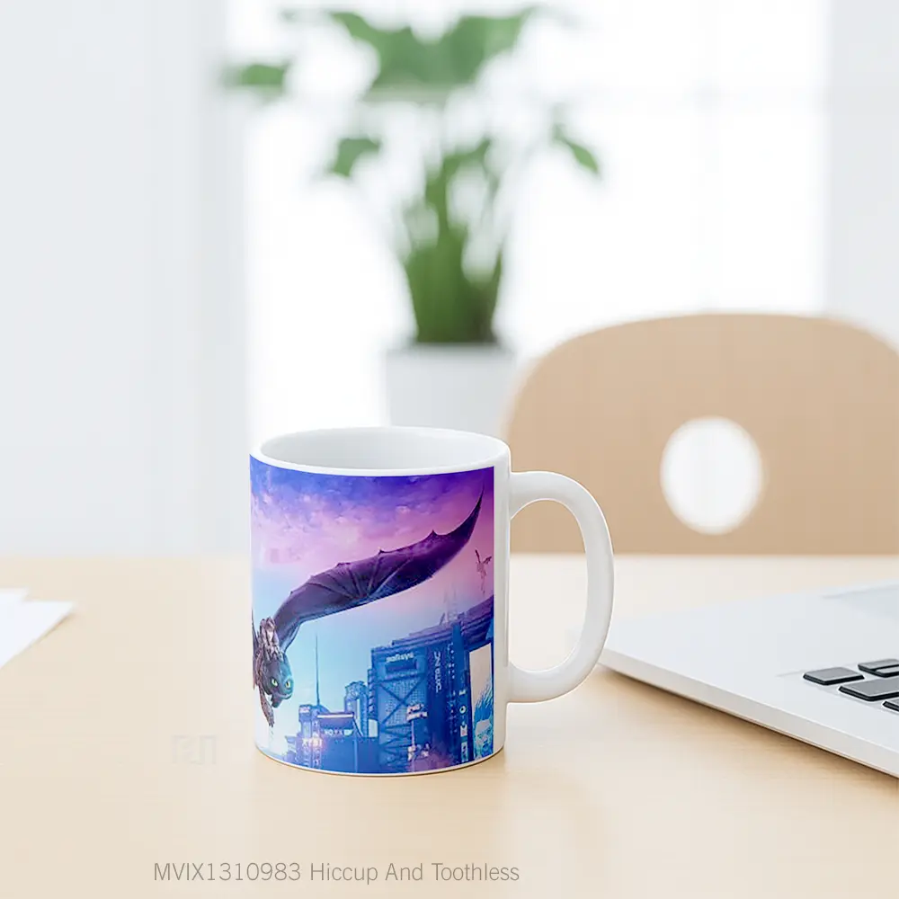 Mug Hiccup And Toothless Gelas Keramik Unik - All-side / Desain