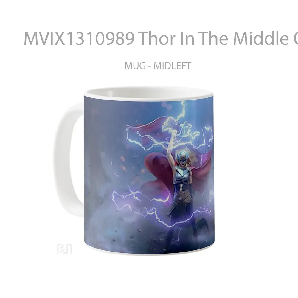 Mug Thor In The Middle Of Thunder Gelas Superhero - All-side / Desain