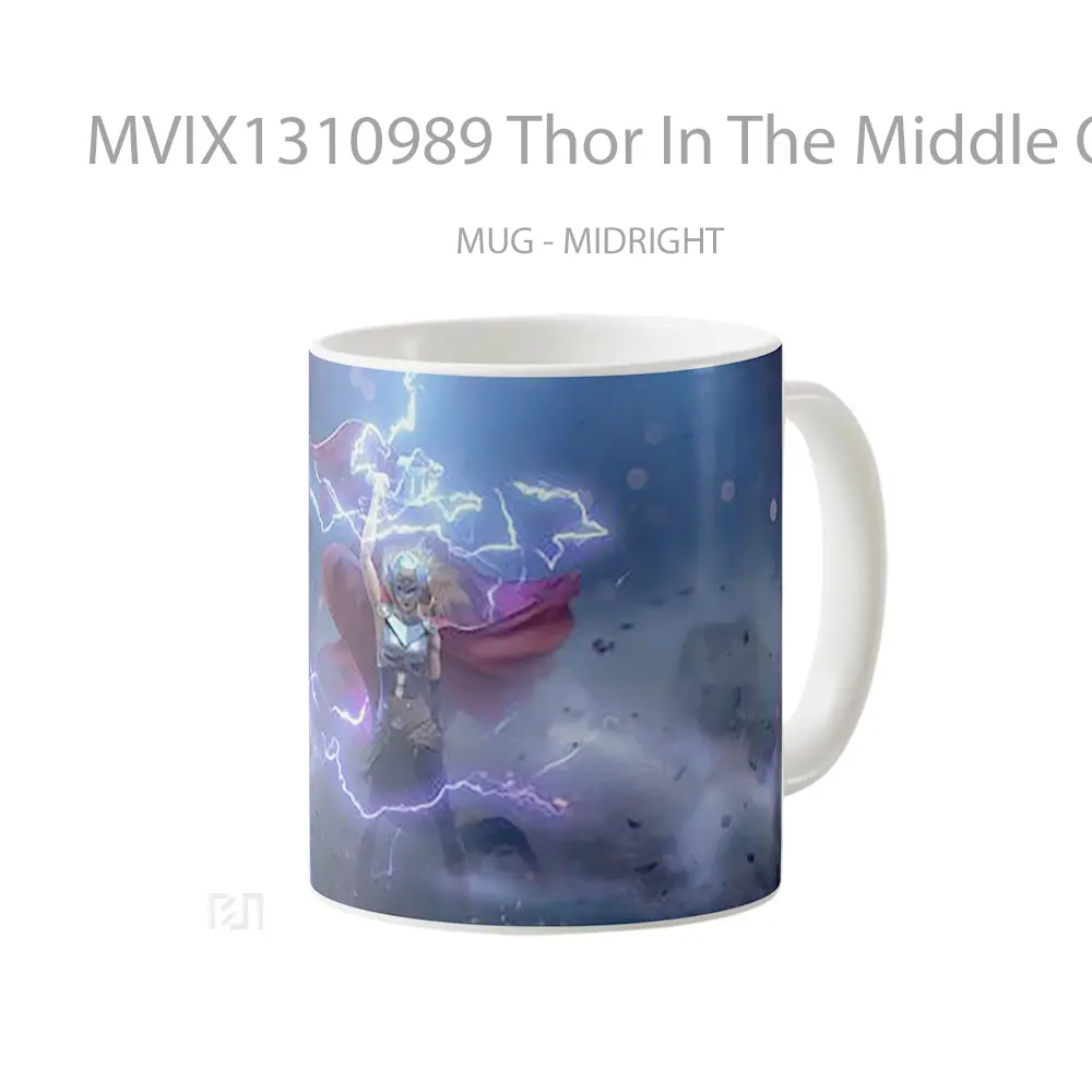 Mug Thor In The Middle Of Thunder Gelas Superhero - All-side / Desain