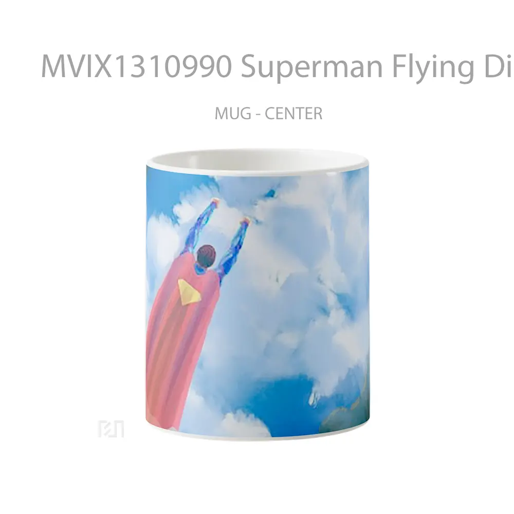 Mug Superman Flying Digital Art Gelas Superhero