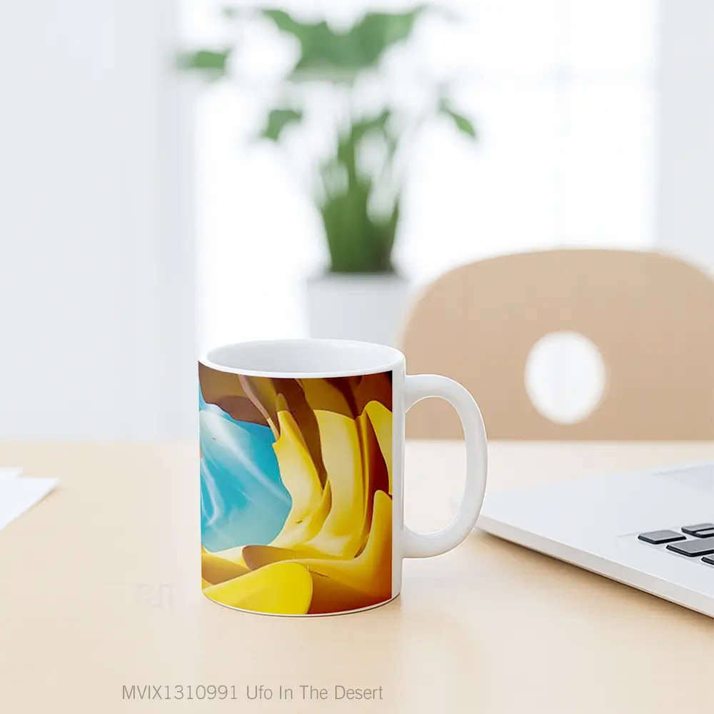 Mug Ufo In The Desert Gelas Pemandangan Alam - All-side / Desain