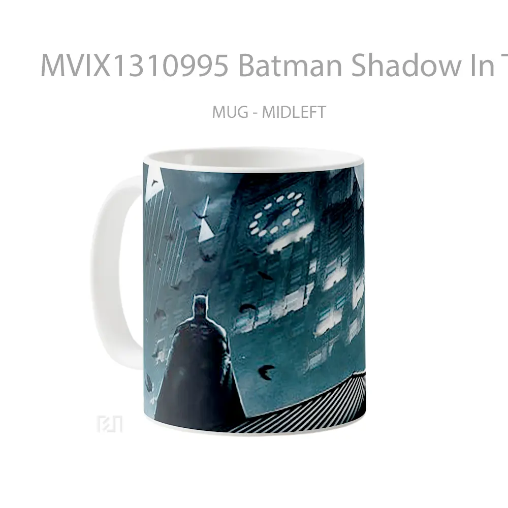 Mug Batman Shadow In The Rain Gelas Superhero - All-side / Desain