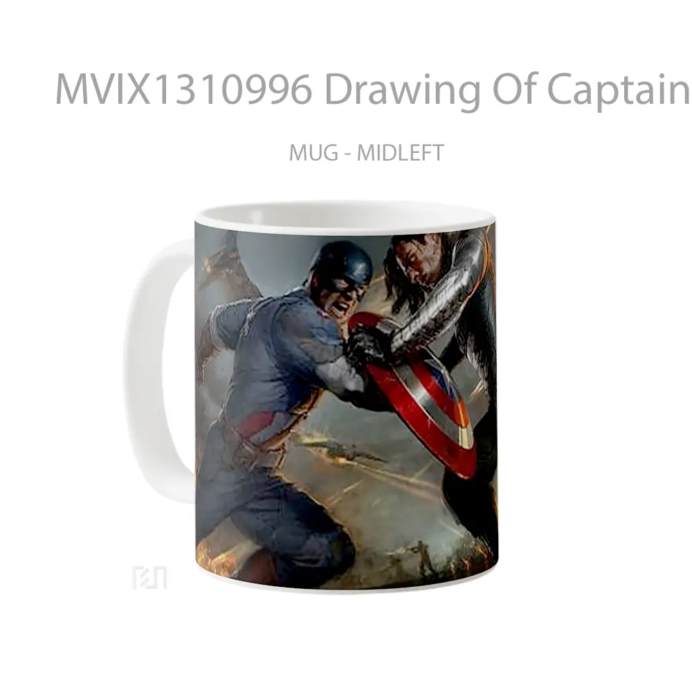 Mug Drawing Of Captain America Gelas Superhero - All-side / Desain