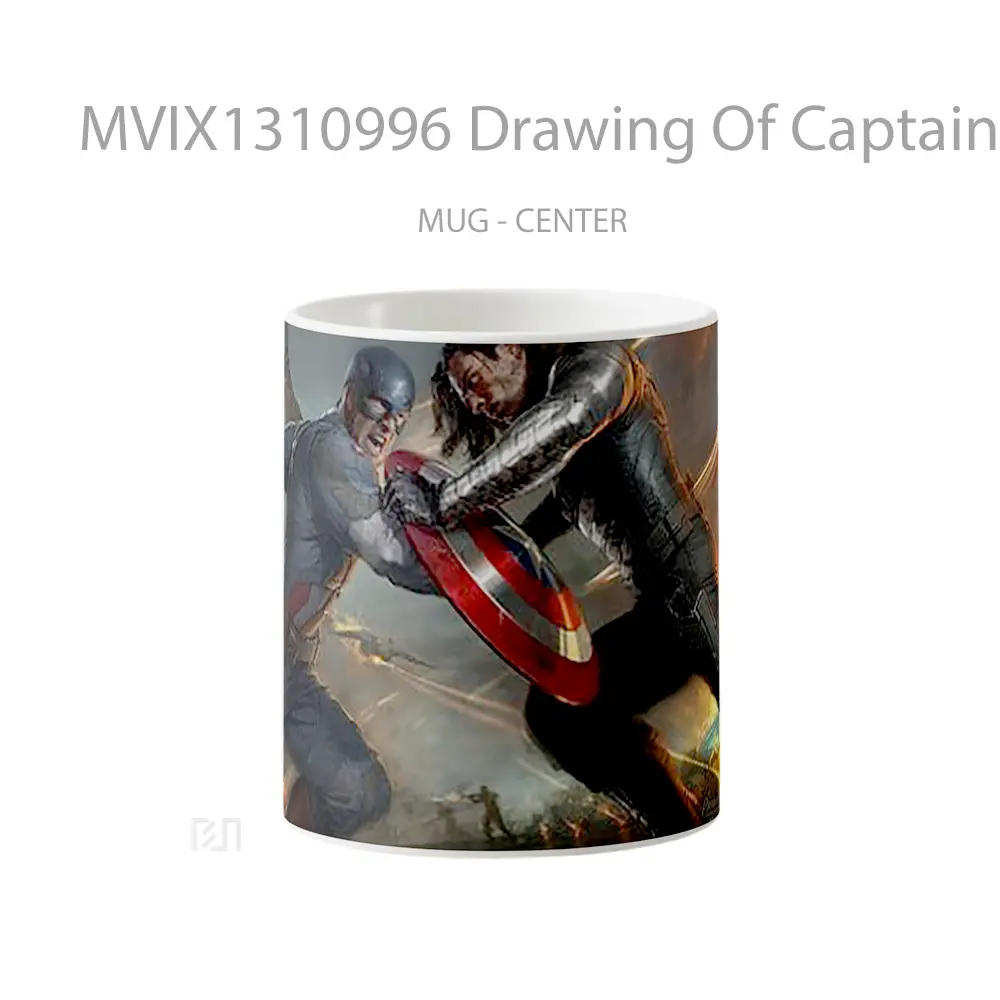 Mug Drawing Of Captain America Gelas Superhero