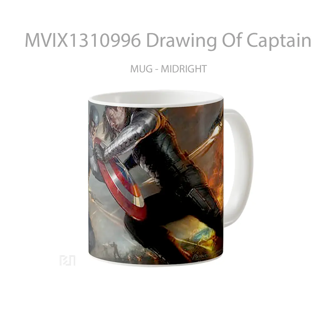 Mug Drawing Of Captain America Gelas Superhero - All-side / Desain