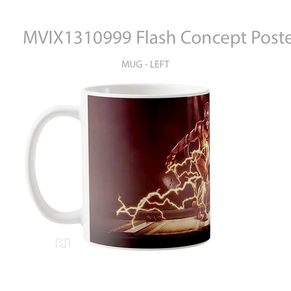 Mug Flash Concept Poster Gelas Superhero - All-side / Desain