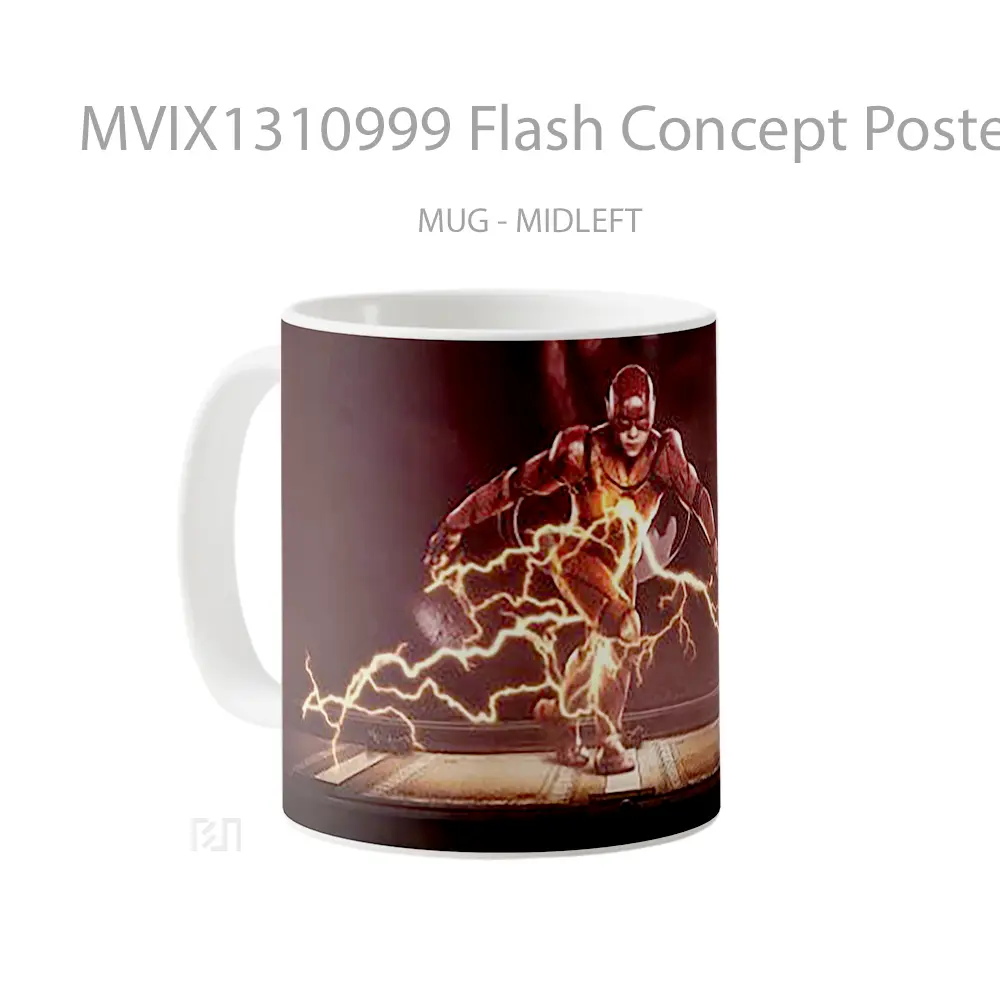 Mug Flash Concept Poster Gelas Superhero - All-side / Desain