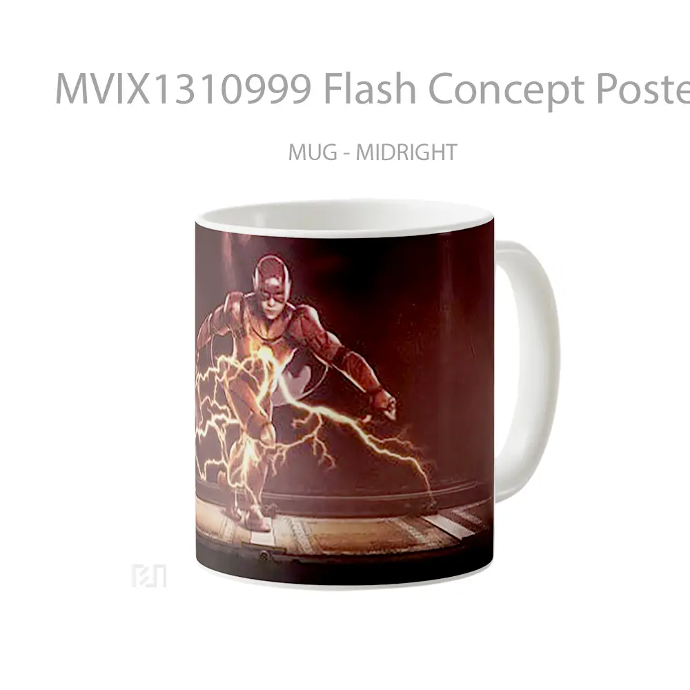 Mug Flash Concept Poster Gelas Superhero - All-side / Desain