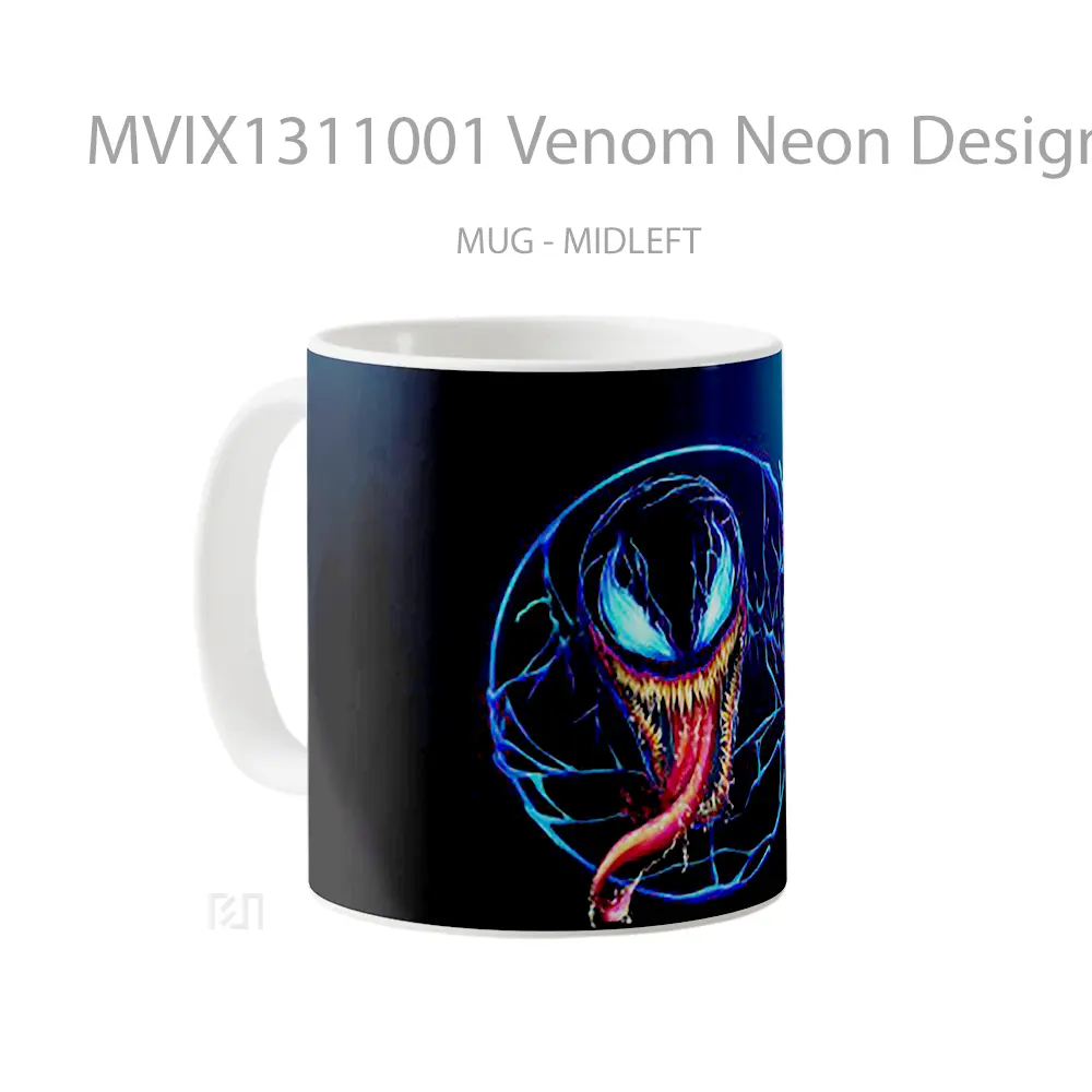 Mug Venom Neon Design Gelas Superhero - All-side / Desain