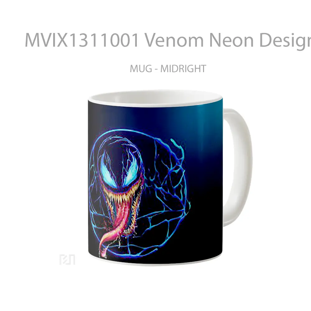 Mug Venom Neon Design Gelas Superhero - All-side / Desain