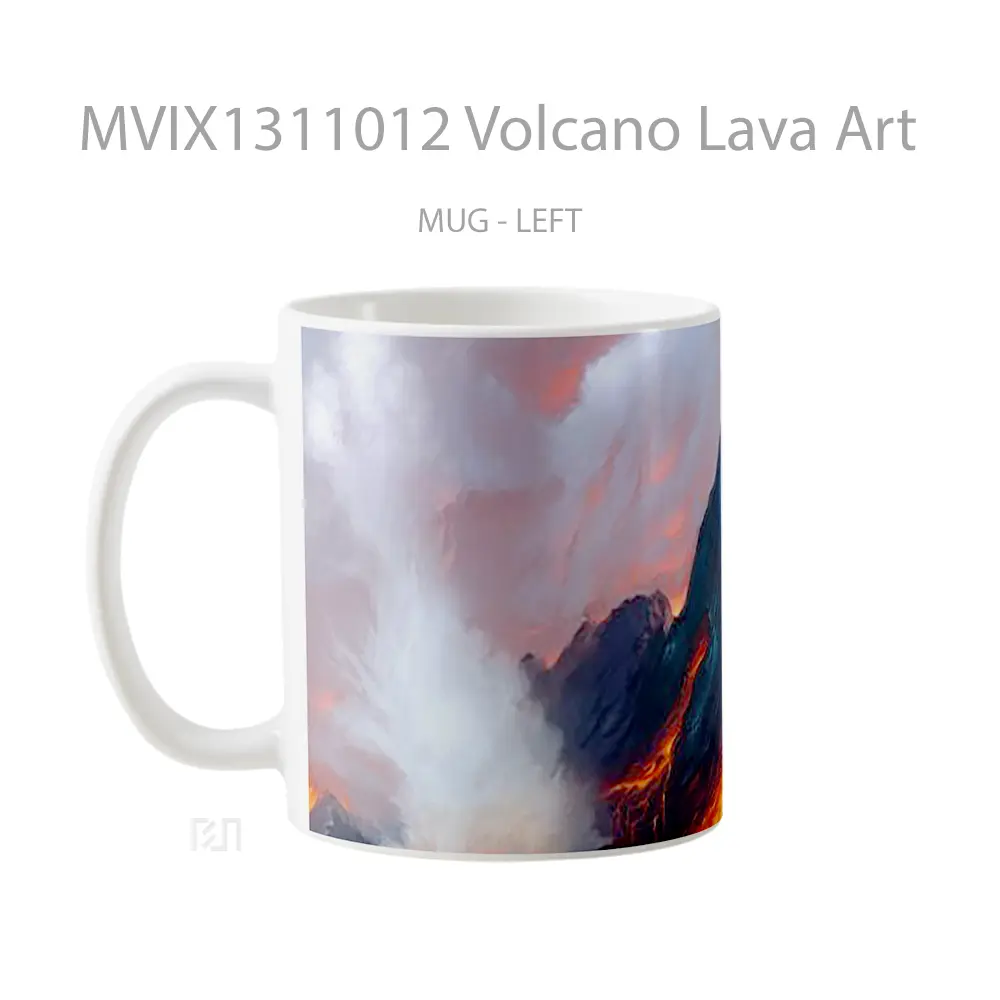 Mug Volcano Lava Art Gelas Keramik Unik - All-side / Desain