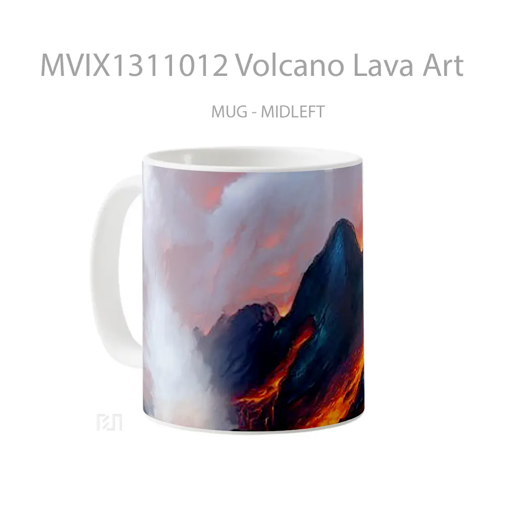 Mug Volcano Lava Art Gelas Keramik Unik - All-side / Desain