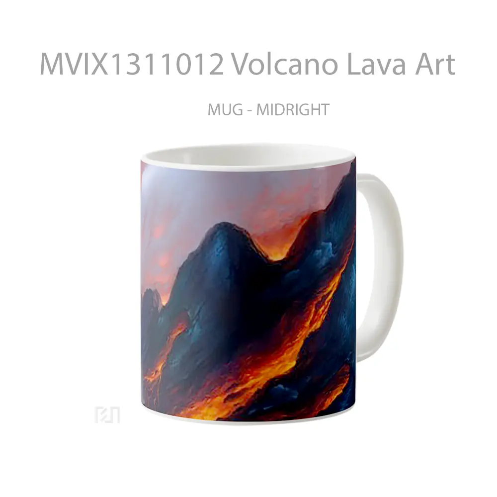 Mug Volcano Lava Art Gelas Keramik Unik - All-side / Desain