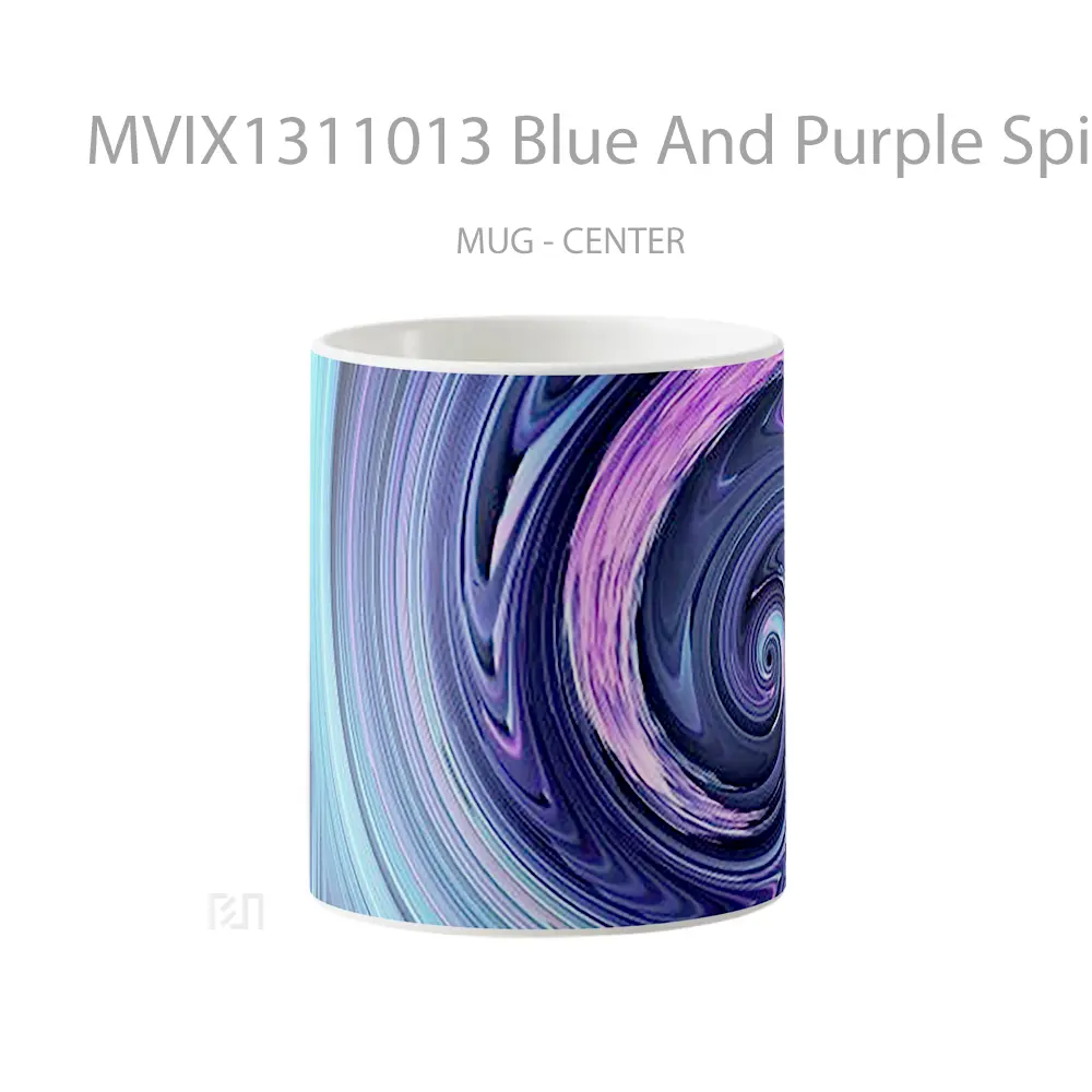 Mug Blue And Purple Spiral Gelas Keramik Unik