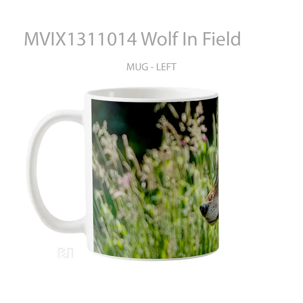 Mug Wolf In Field Gelas Hewan Lucu - All-side / Desain