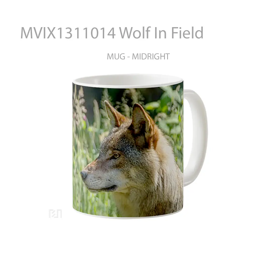 Mug Wolf In Field Gelas Hewan Lucu - All-side / Desain