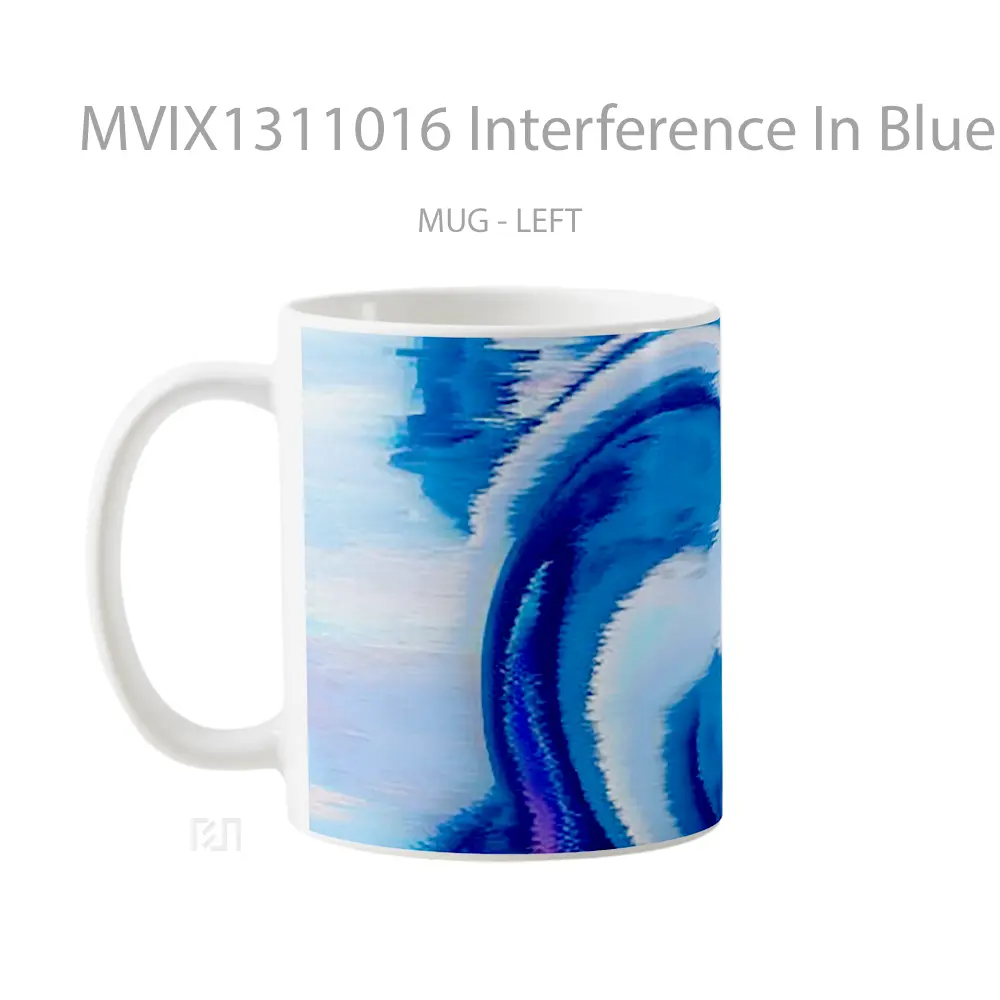 Mug Interference In Blue Spiral Gelas Keramik Unik - All-side / Desain
