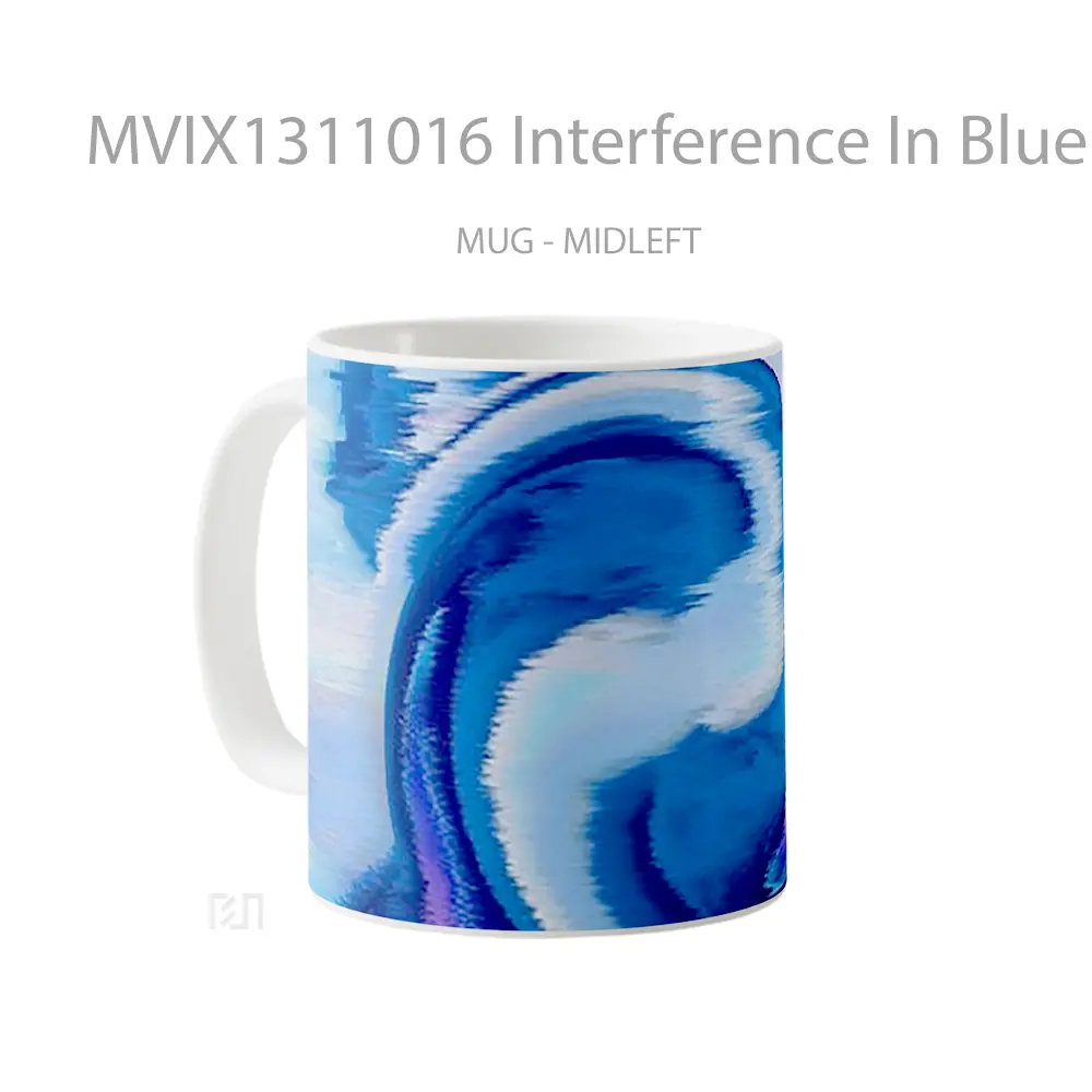 Mug Interference In Blue Spiral Gelas Keramik Unik - All-side / Desain