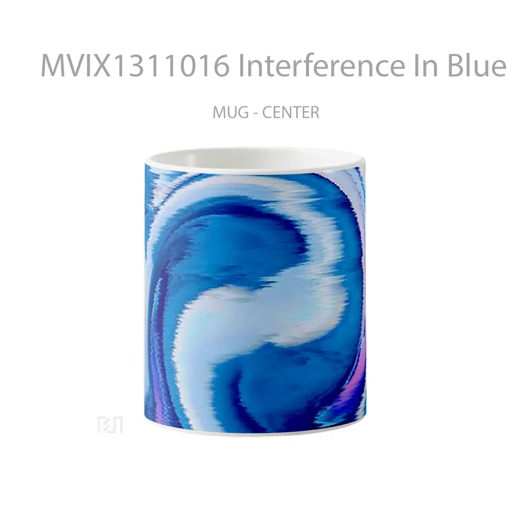 Mug Interference In Blue Spiral Gelas Keramik Unik