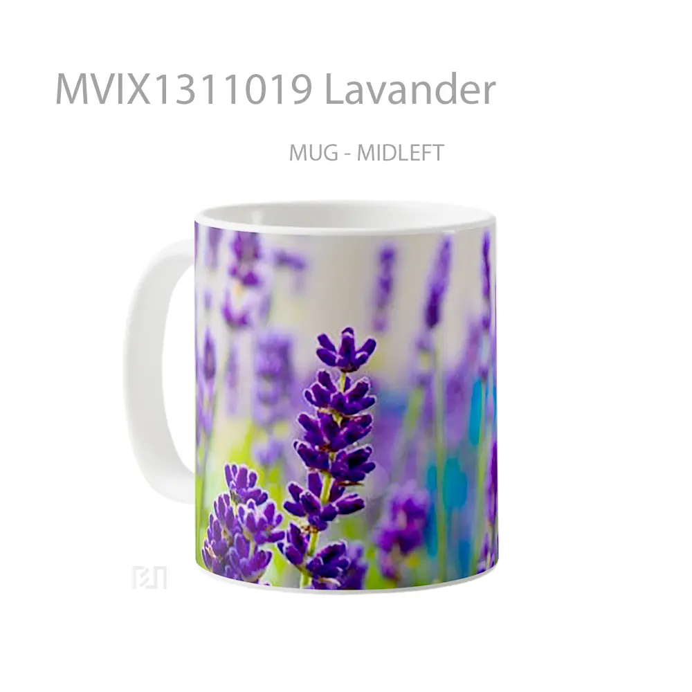 Mug Lavander Gelas Keramik Unik - All-side / Desain
