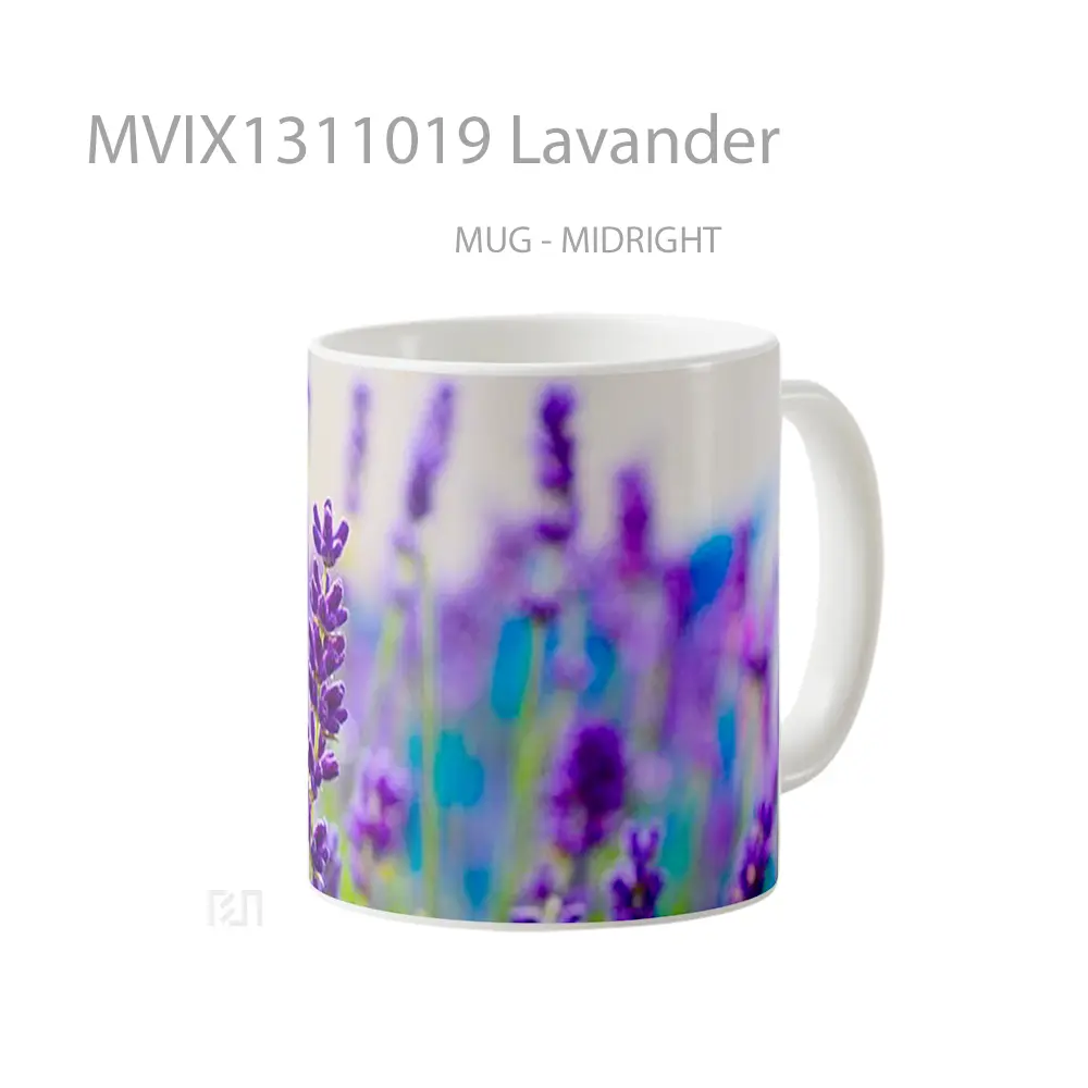 Mug Lavander Gelas Keramik Unik - All-side / Desain