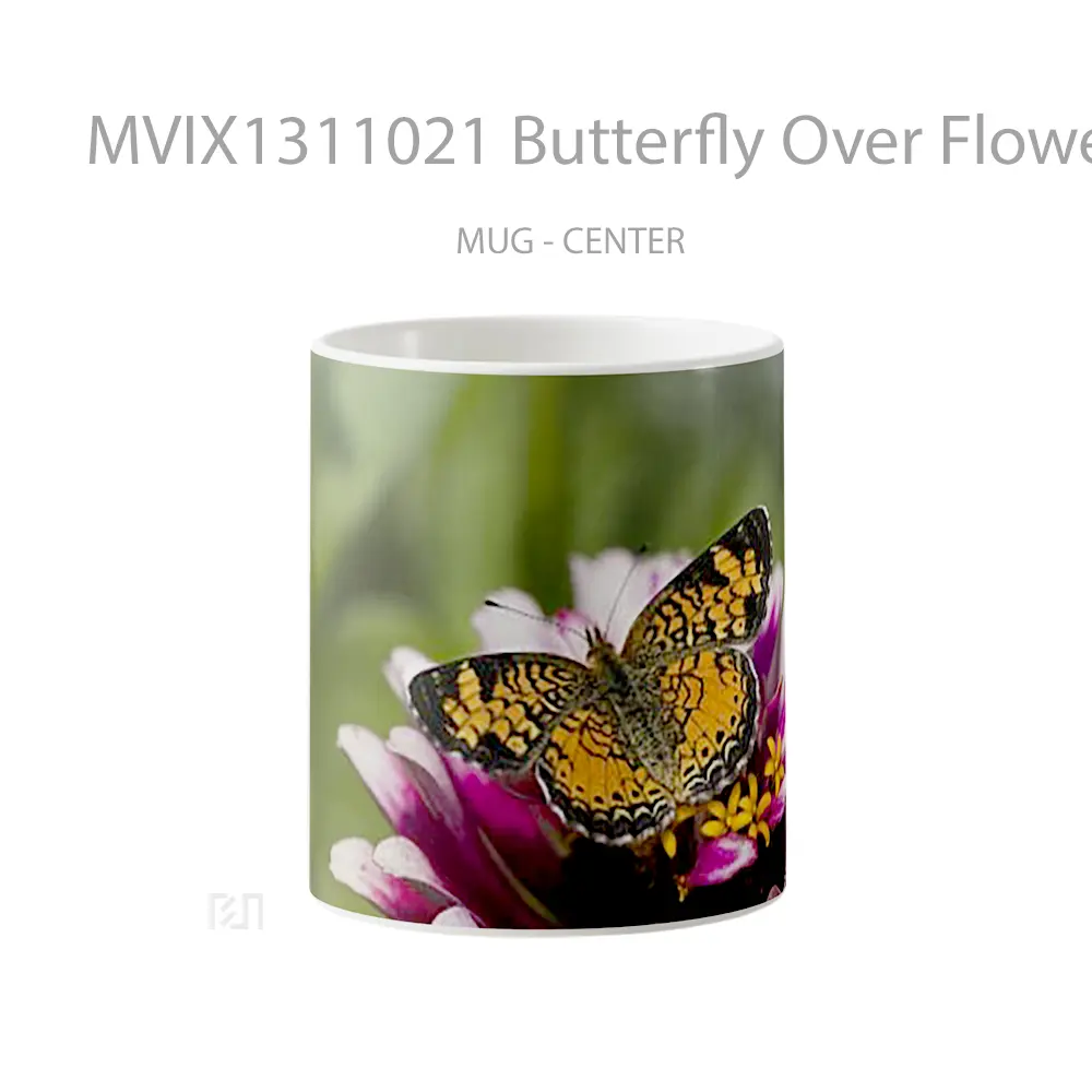Mug Butterfly Over Flower Gelas Hewan Lucu