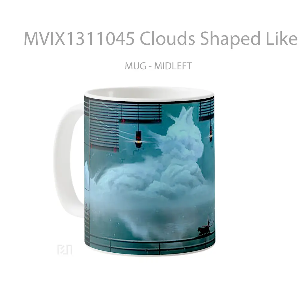 Mug Clouds Shaped Like Cat Gelas Hewan Lucu - All-side / Desain