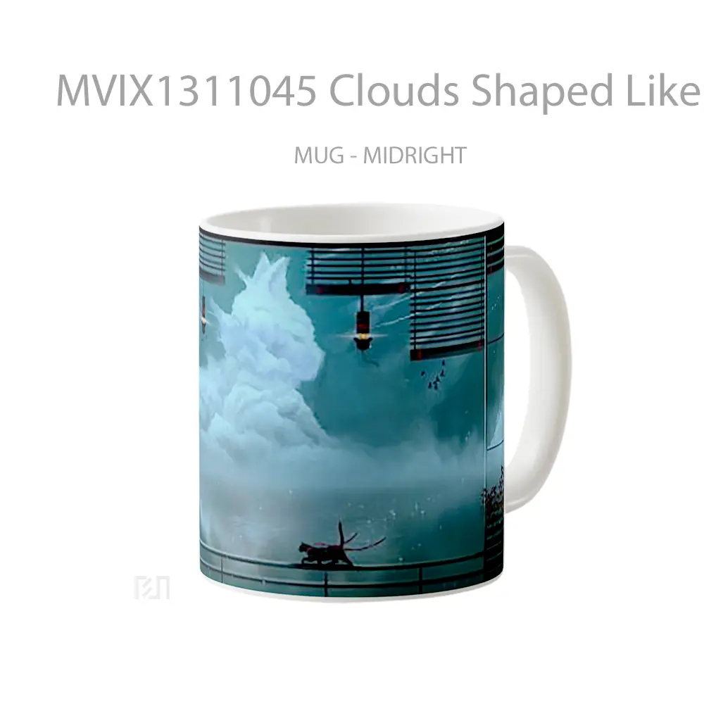Mug Clouds Shaped Like Cat Gelas Hewan Lucu - All-side / Desain