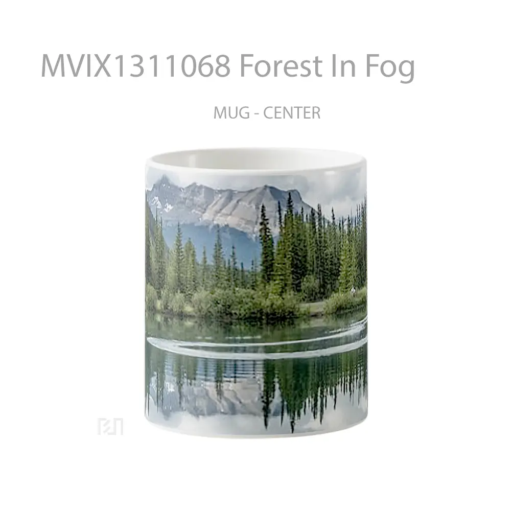 Mug Forest In Fog Gelas Pemandangan Alam