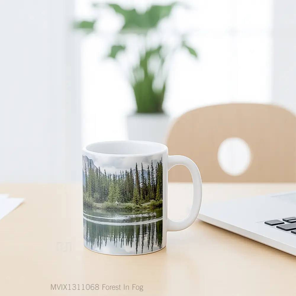 Mug Forest In Fog Gelas Pemandangan Alam - All-side / Desain