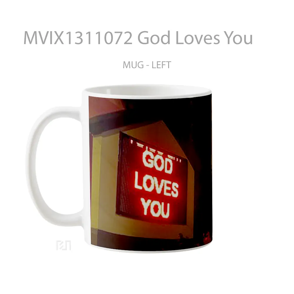 Mug God Loves You Gelas Keramik Unik - All-side / Desain