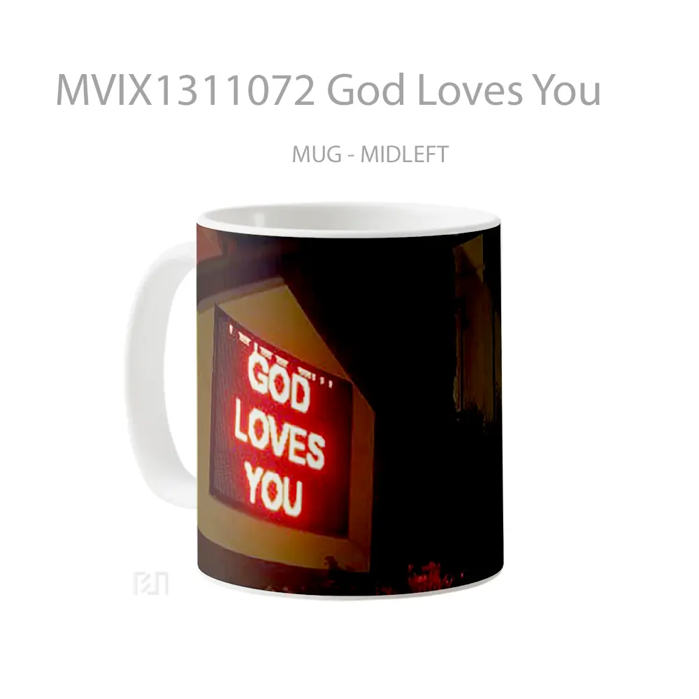 Mug God Loves You Gelas Keramik Unik - All-side / Desain