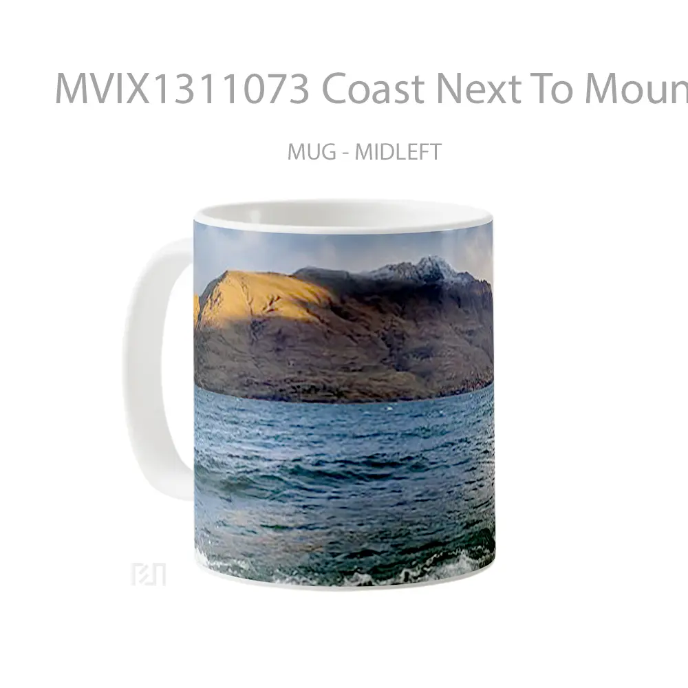 Mug Coast Next To Mountains Gelas Pemandangan Alam - All-side / Desain